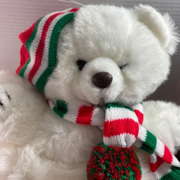 Vtg Commonwealth Teddy Bear Christmas Stocking Plush 3D Beary Wishmas 198821”